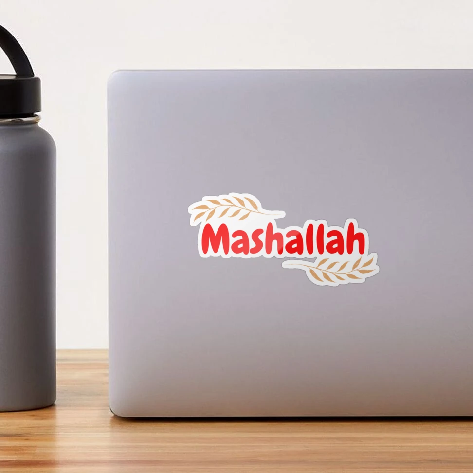 Clear Bismillah, Alhamdulillah, or Mashaallah Sticker. Islamic Stickers.  Waterproof, Reusable Stickers. 