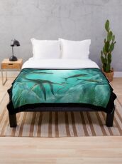 Underwater Dinosaur Throw Blanket