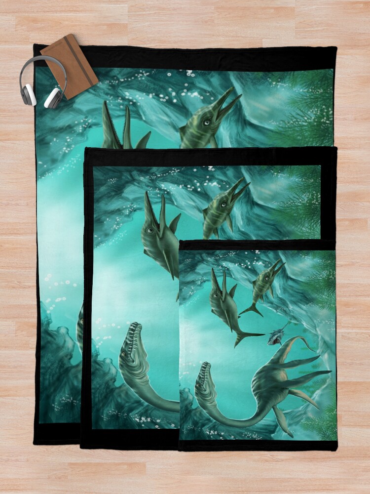 Alternate view of Underwater Dinosaur Throw Blanket