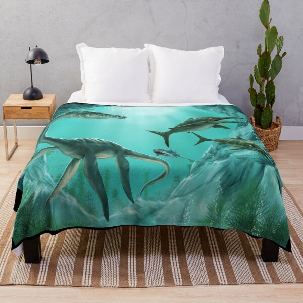 Underwater Dinosaur Throw Blanket