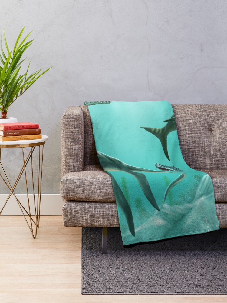 Alternate view of Underwater Dinosaur Throw Blanket