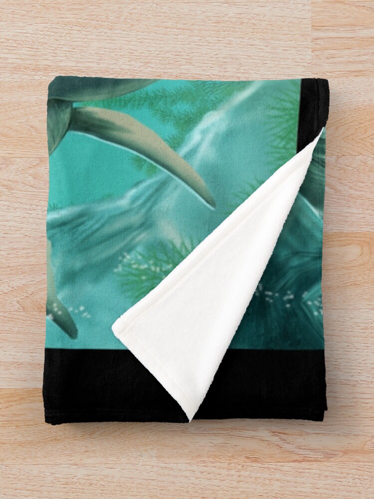 Alternate view of Underwater Dinosaur Throw Blanket