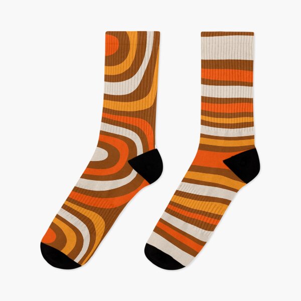 Item preview, Midcentury Modern Confaab Abstract Vertical Pattern in Retro 70s Light Brown and Orange designed and sold by kierkegaard.