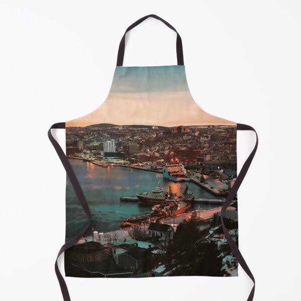 Item preview, Port with commercial ships situated in a beautiful city at night designed and sold by moses11m.