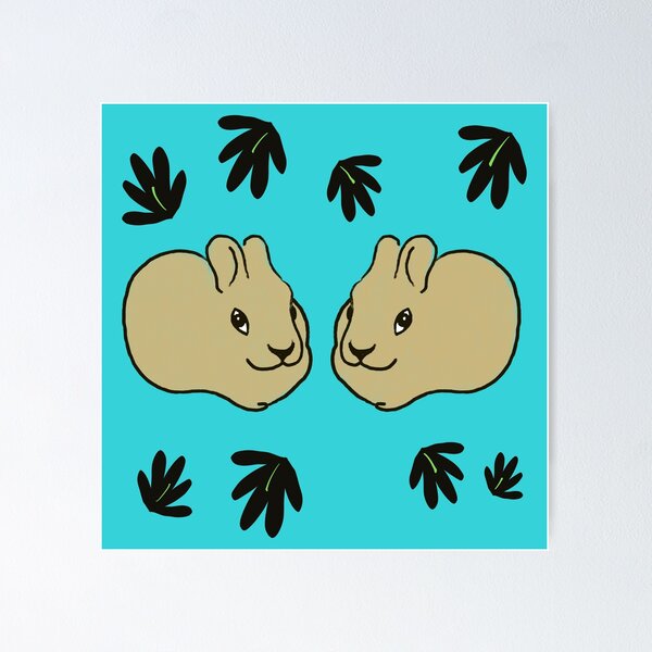 Item preview, Cute  rabbits with leaf pattern  designed and sold by LynseysArtShop.