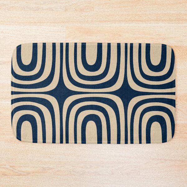 Item preview, Midcentury Modern Confaab Abstract Pattern in Mid Mod Navy Blue and Beige designed and sold by kierkegaard.