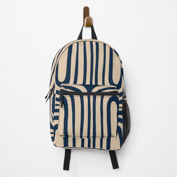 Item preview, Midcentury Modern Confaab Abstract Pattern in Mid Mod Navy Blue and Beige designed and sold by kierkegaard.