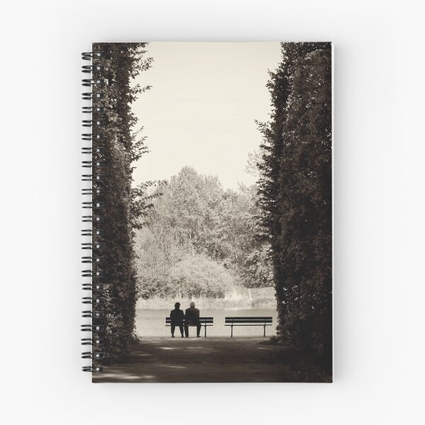 Item preview, Two old people sitting on bench between hedge designed and sold by Arletta Cwalina.
