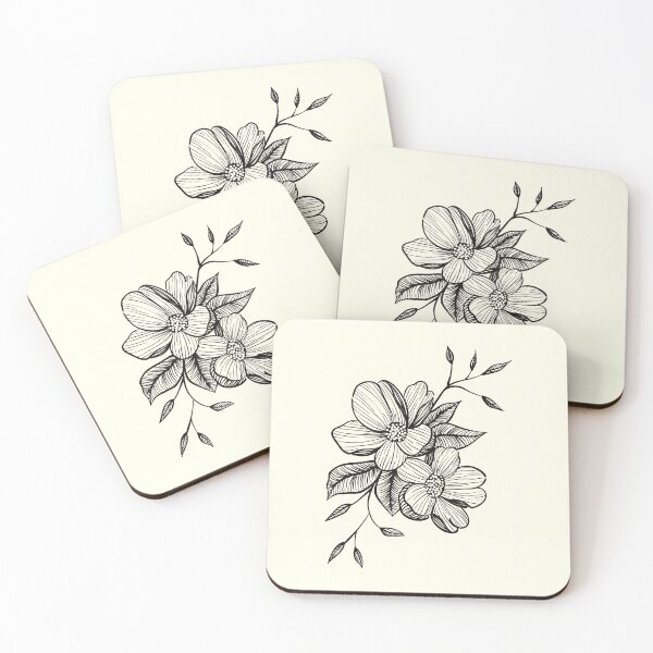 Item preview, Black Pretty Flowers | Floral Leaves Flower Botanical designed and sold by LifeAndWonder.