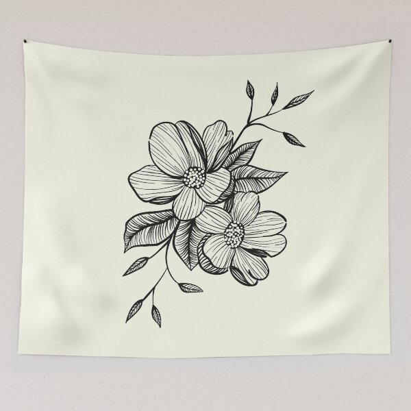 Item preview, Black Pretty Flowers | Floral Leaves Flower Botanical designed and sold by LifeAndWonder.