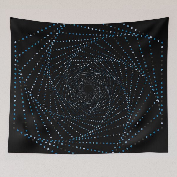 Item preview, Spiral Hexagon Blue Dots Pattern designed and sold by JenTrinhArt.