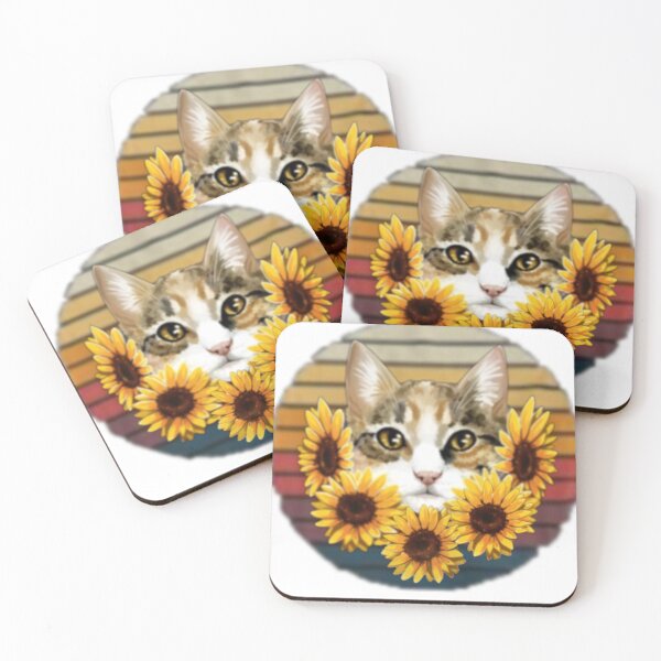 Item preview, Cat With Sunflowers and Colors Combination designed and sold by Vittorio-23.