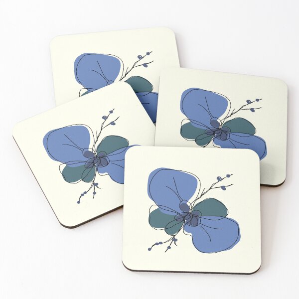 Item preview, Simple Blue Abstract Flower | Floral Leaves Flower Botanical Pretty: designed and sold by LifeAndWonder.