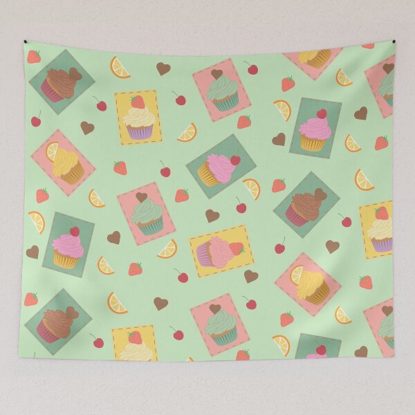 Item preview, Cute cupcakes pattern designed and sold by LuckyStep.