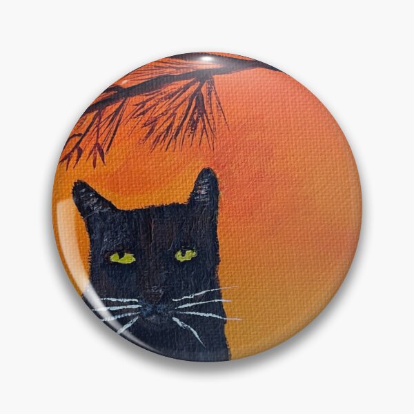 Item preview, Black cat with a pumpkin under a tree designed and sold by catladyjoy.