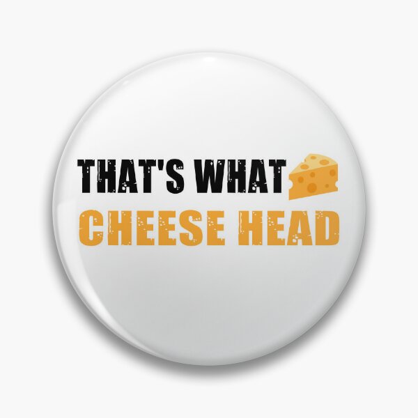 Green Bay Retro Mascot Cheese Head Man Pin