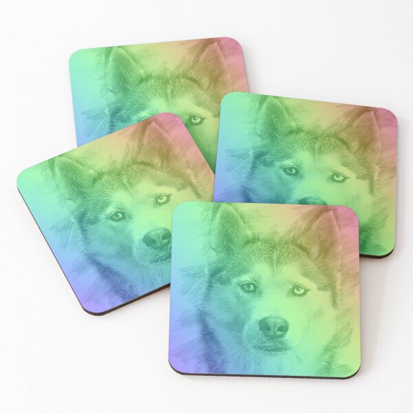 Item preview, Colorful Husky Design . Rainbow Husky designed and sold by Doggymadness.