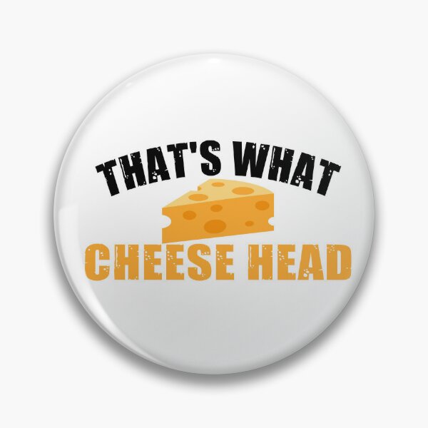 Green Bay Retro Mascot Cheese Head Man Pin