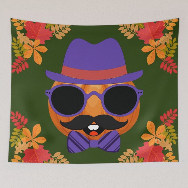 Item preview, Mustached Hipster Pumpkin with Bowtie and fedora designed and sold by Write-to-Rebel.