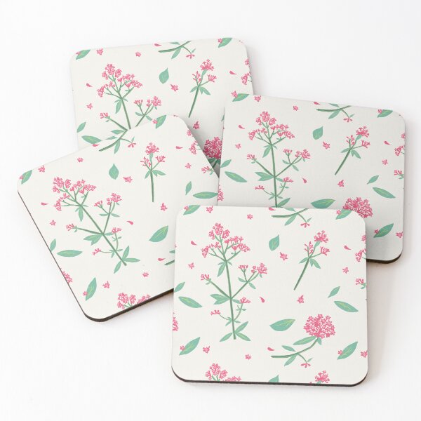 Item preview, red valerian - ditsy print - summer flowers collection designed and sold by Lizzy Doe.