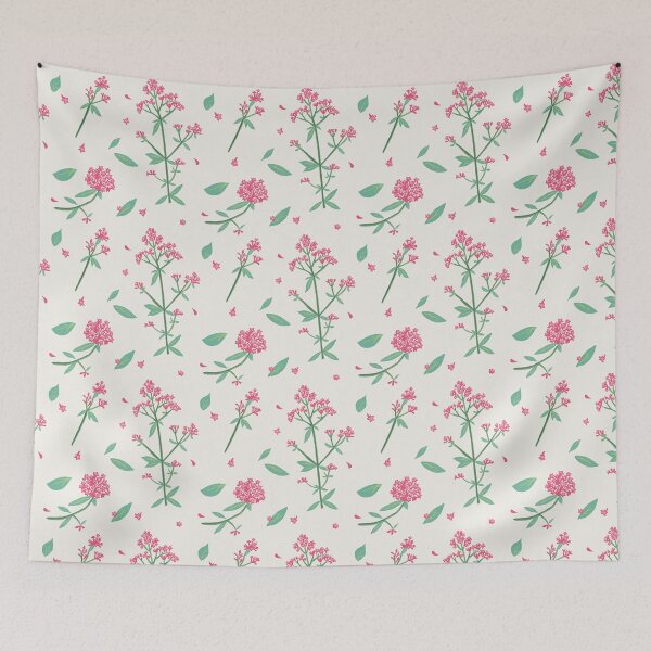 Item preview, red valerian - ditsy print - summer flowers collection designed and sold by Lizzy Doe.
