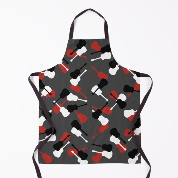 Item preview, Acoustic guitar pattern black white red grey designed and sold by TipTopTapo.