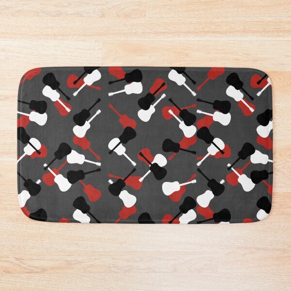 Item preview, Acoustic guitar pattern black white red grey  designed and sold by TipTopTapo.