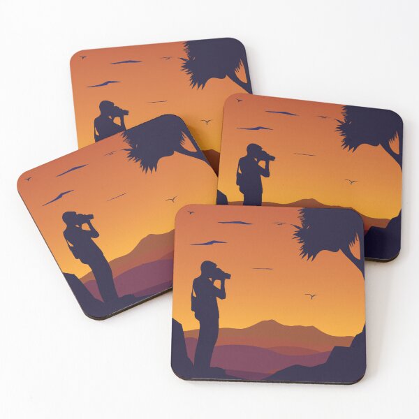 Item preview, Silhouette of a photographer standing with beautiful landscape background designed and sold by Parag's Travel Shop.