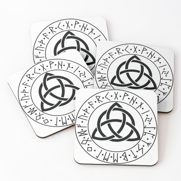 Item preview, Triquetra Futhark Circle black designed and sold by AgeOfHeroes.