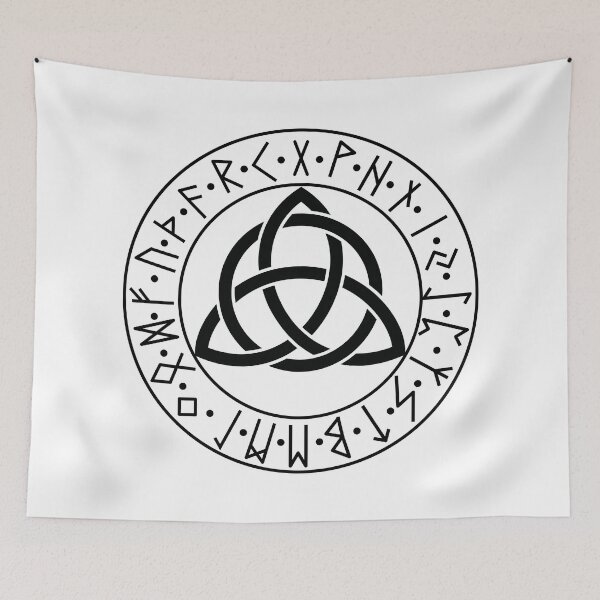 Item preview, Triquetra Futhark Circle black designed and sold by AgeOfHeroes.