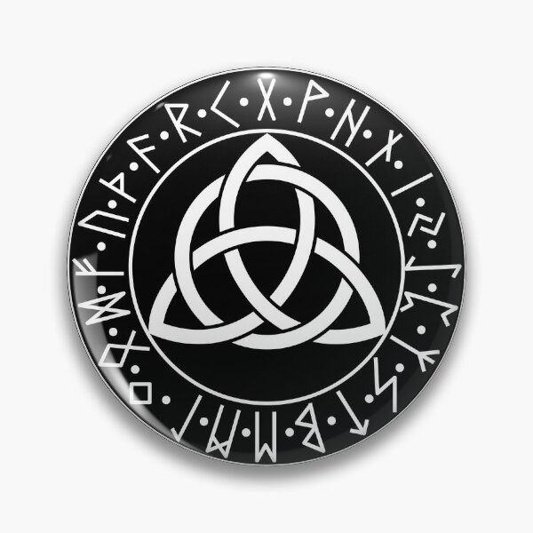 Item preview, Triquetra Futhark Circle white designed and sold by AgeOfHeroes.