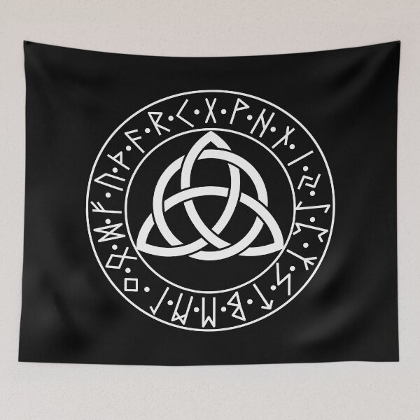 Item preview, Triquetra Futhark Circle white designed and sold by AgeOfHeroes.