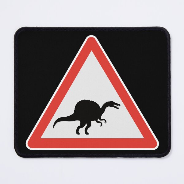 Item preview, Spinosaurus Theropoda Dinosaur Road Sign Paleontology designed and sold by GEEK-FACTORY-EU.