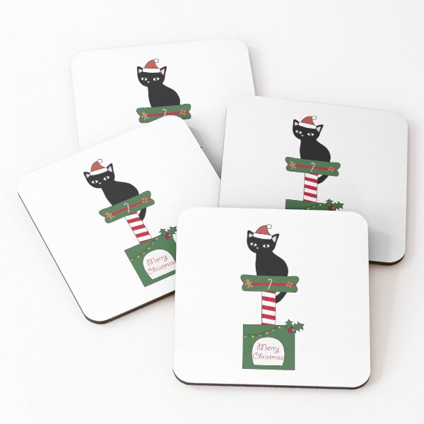 Item preview, Christmas cat tree black cat designed and sold by MeowMusic.