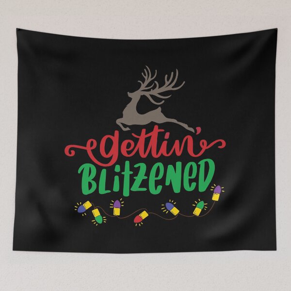 Item preview, Getting Blitzened - Funny Holiday drinking pun designed and sold by DebbisPalette.