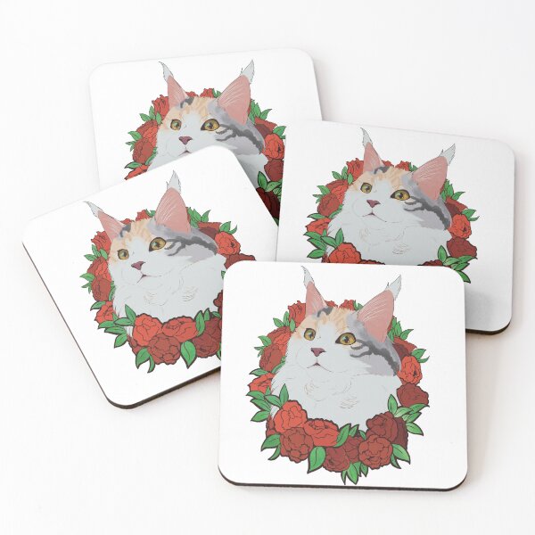 Item preview, Calico cat mainecoon with roses designed and sold by Kristoffersson.