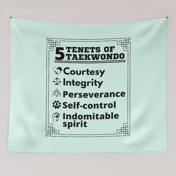 Item preview, 5 Tenets of Taekwondo, Taekwondo lover, Taekwondo spirit, Taekwondo principles, Korean martial art, Tenets of TKD designed and sold by InspiresME.