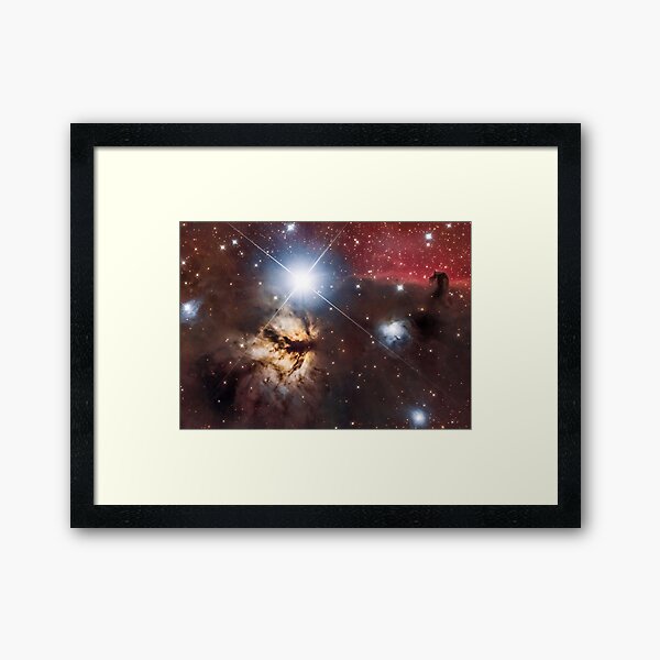 Flame Nebula + Horsehead Framed Art Print