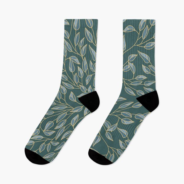 Item preview, Leaves Pattern (Gold Line Art, Green) designed and sold by ObsidianDaz.