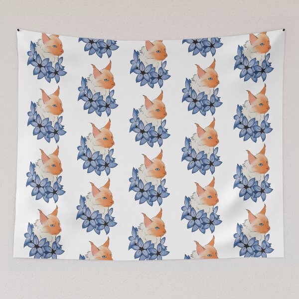 Aperçu de l'œuvre Birmanie rouge à fleurs bleues créée et vendue par Kristoffersson.