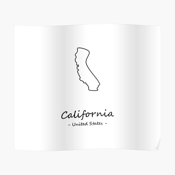 "California State Minimal Map, California Map Outline" Poster for Sale
