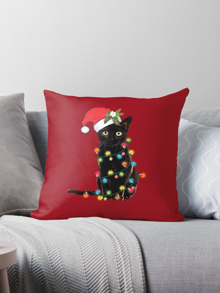 Cat best sale christmas pillow