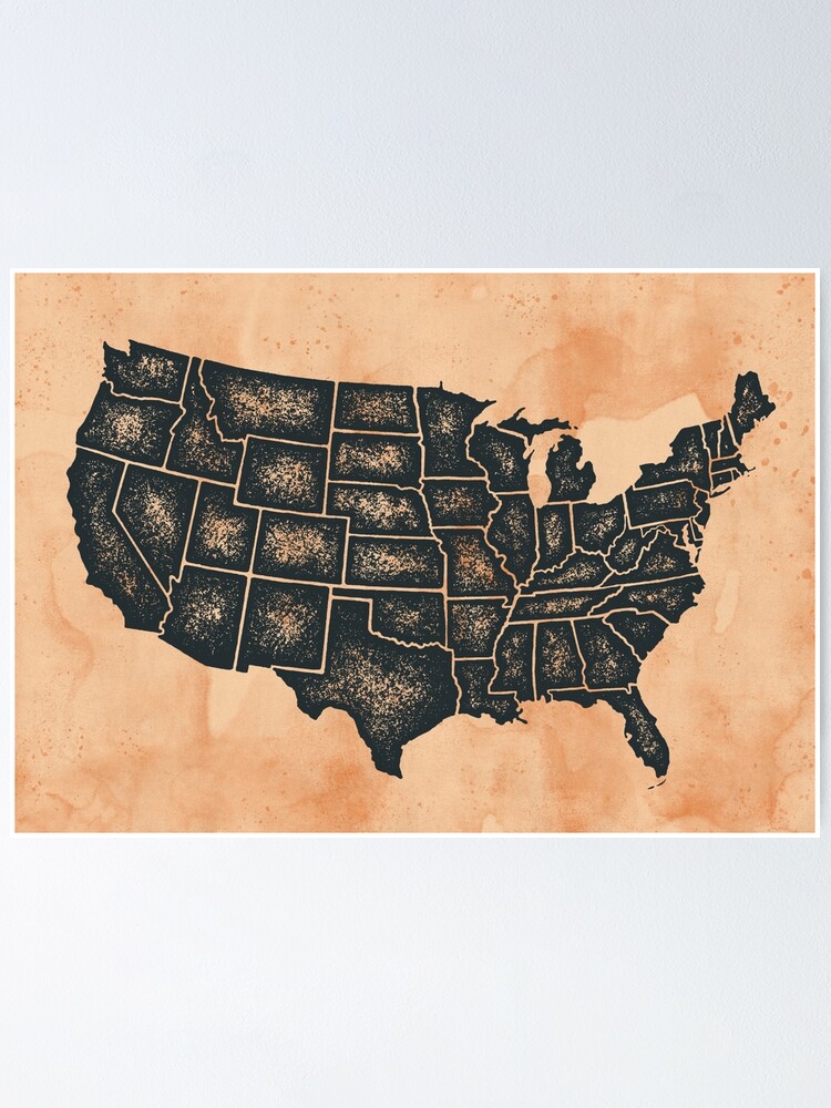 quot Vintage United States Map quot Poster - Fposter,small,wall Texture,product,750x1000 
