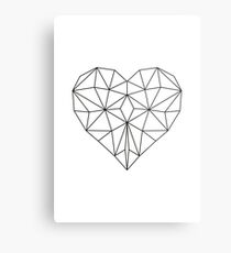 Herz geometrisch Origami Metal Print