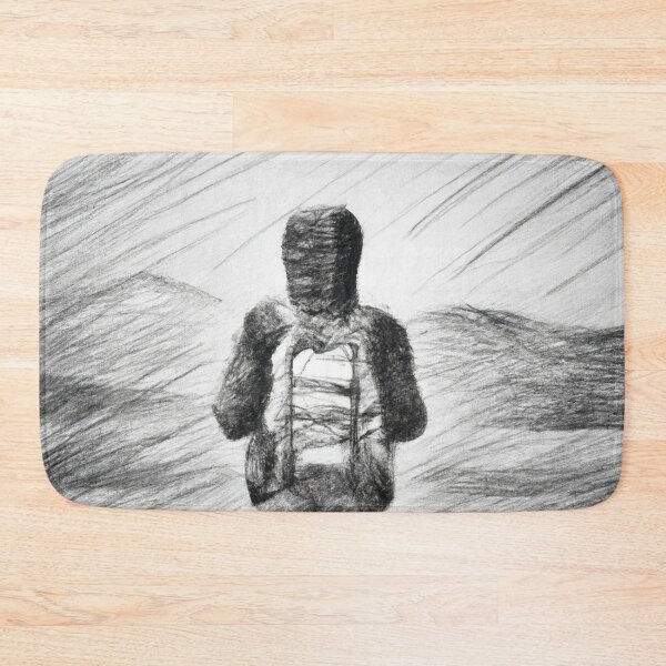 Item preview, Abstract Pencil Art of a Lonely Backpacker Standing with a Beautiful Landscape Background designed and sold by Parag's Travel Shop.