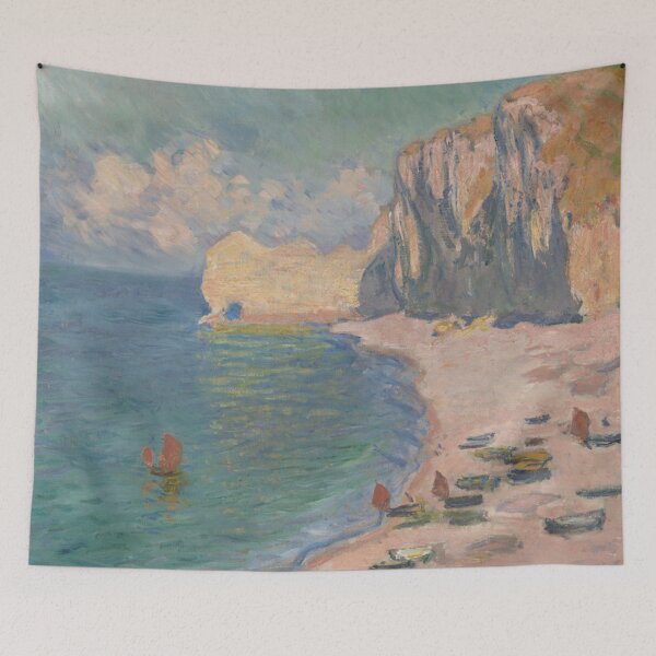 Aperçu de l'œuvre Étretat La Plage et la Falaise d'Amont - Claude Monet 1885 créée et vendue par turnerhenry.