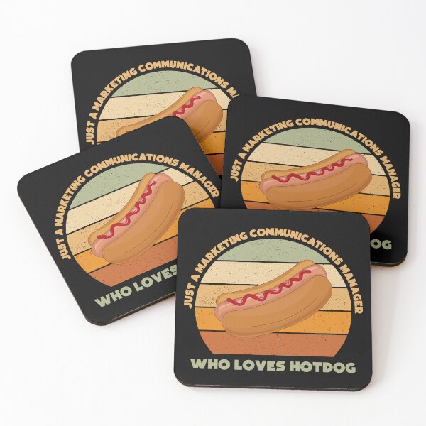 Item preview, Just a marketing communications manager who loves hotdog, funny food lovers marketing communications manager job, humor, joke, meme, hotdog lover designed and sold by SGS-.