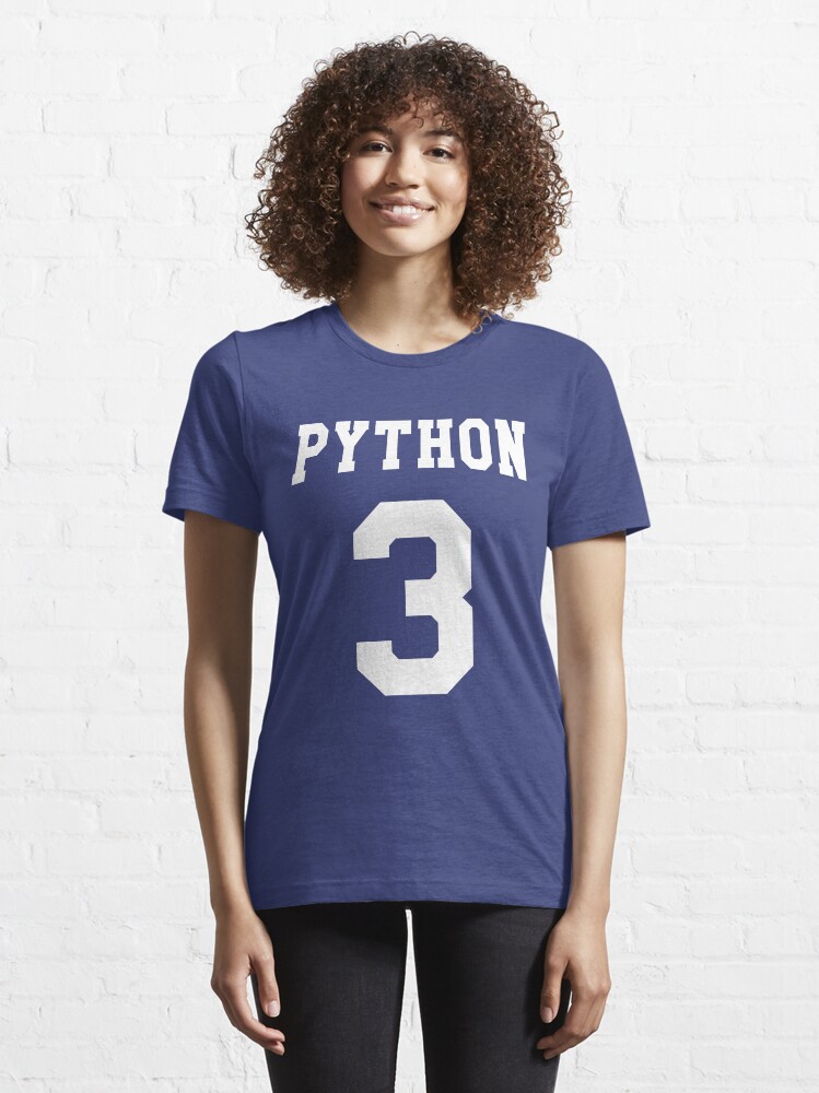 Alternate view of Python 3 - White College Style Design for Python Programmers Essential T-Shirt