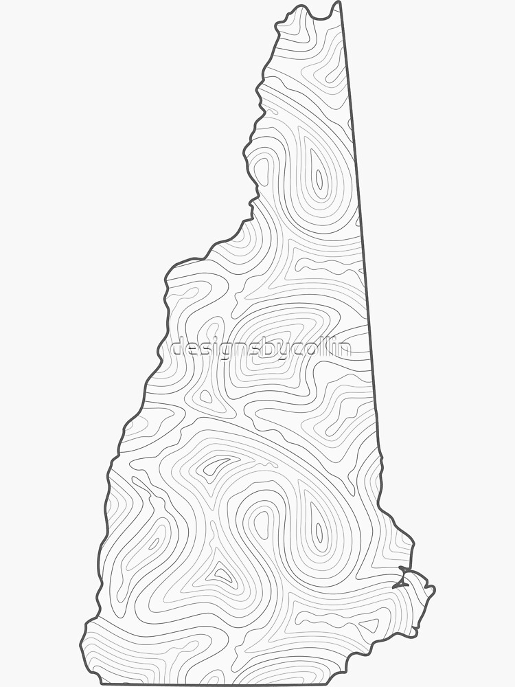 "New Hampshire 603 Topographical Map Design" Sticker for Sale by