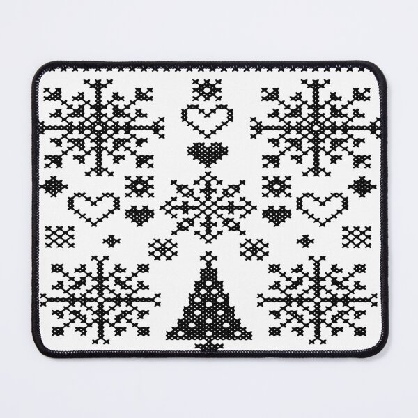 Item preview, Christmas Lover Cross Pattern Sampler Artistic Design Black designed and sold by taiche.
